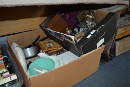 Two Boxes Containing Mantel and Carriage Clocks, C