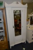 White Painted Shabby Chic Wardrobe with Central Mi