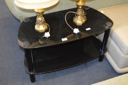 Black Glass Two Teir TV Stand