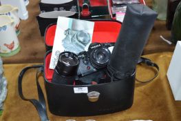 Yashika FXD Camera with Telezoom Lens and Case
