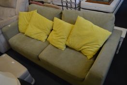 Green Suede Effect Two Seat Sofa