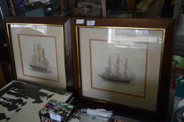 Pair of Framed Prints - Sailing Ships