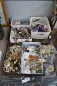 Two Trays of Costume Jewellery; Beaded Necklaces,