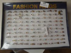 Tray Containing Ninety Fashion Rings