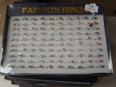 Tray Containing Ninety Fashion Rings