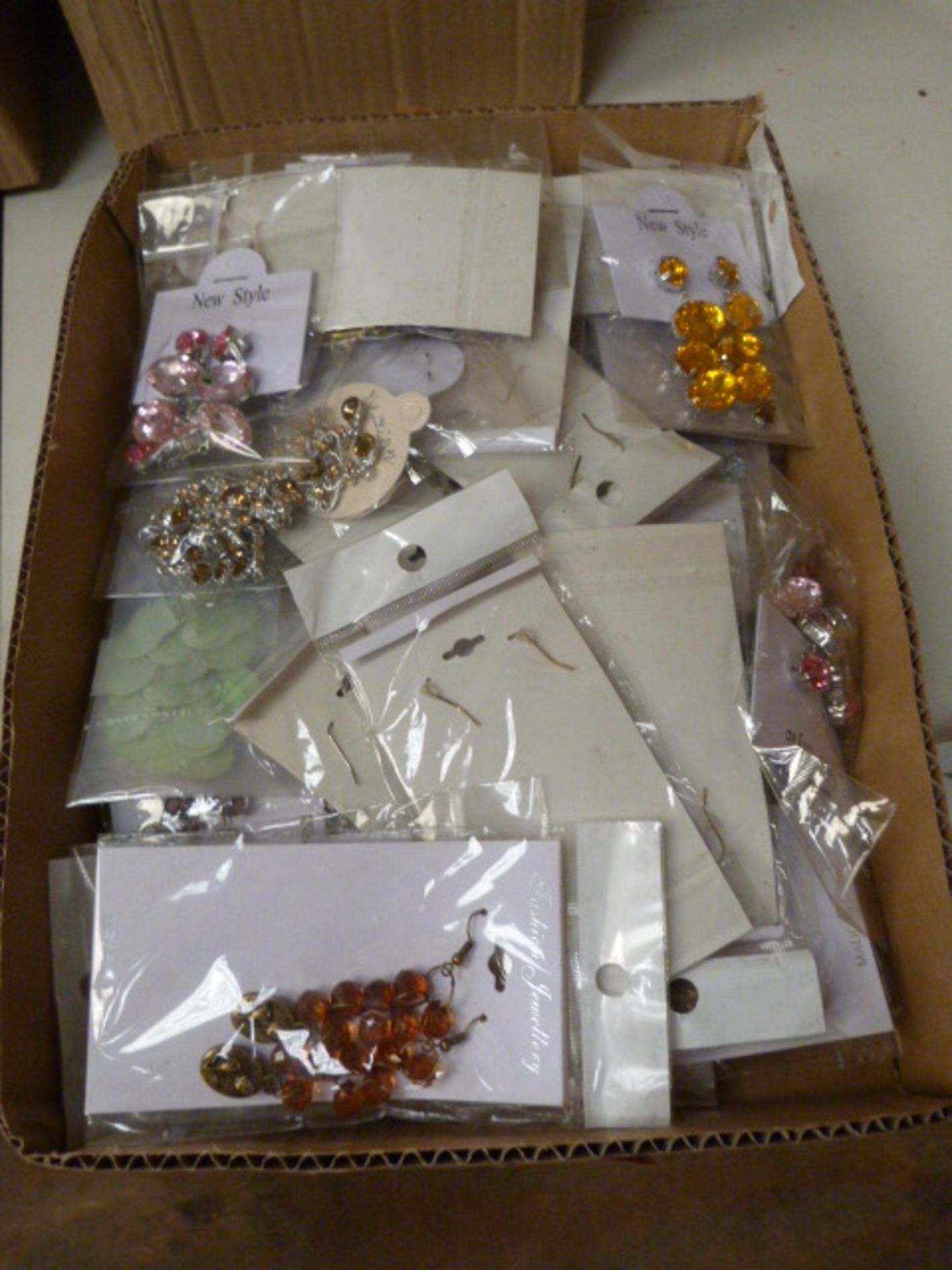 Box Containing Forty Pairs of Fashion Jewellery Ea