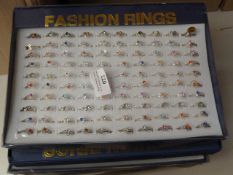 Tray Containing Ninety Fashion Rings