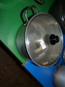 Large Stainless Steel Pan with Glass Lid