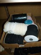 Box of Assorted Decorative Lace Edging and Elastic
