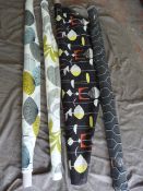 *Four Rolls of Retro Patterned Fabric