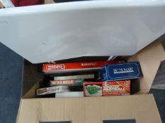 Box of Board Games; Monopoly, Scrabble, etc.