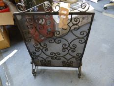 Black Wrought Metal Fire Screen