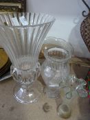 Large Glass Vase and Assorted Glassware
