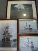 Lancaster Bomber Print and Three Framed Photos of