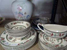 Large China Jug, Blue & White Meat Plate and a Qua
