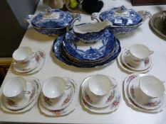 Victorian Blue & White Dinnerware; Plates, Meat Pl