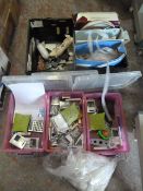 *Box Containing Curtain and Sewing Machine Accesso