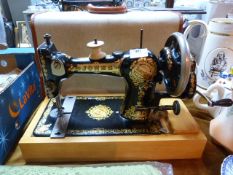 Jones Hand Wound Cased Sewing Machine