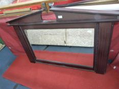 Mahogany Framed Beveled Edge Over Mantel Mirror