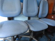 Three Blue Office Chairs