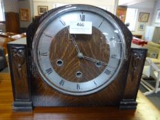 Oak Cased Mantel Clock with Westminster Chimes