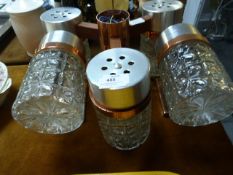 1970's Three Branch Ceiling Light Fitting and Two