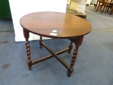 Indian Brass Tray Table on Barley Twist Base