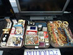 Three Trays of Costume Jewellery; Beaded Necklaces