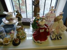 Ornamental Figurine, Wedgwood Pots & Dishes and a