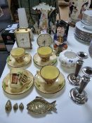 Decorative Tea Ware, Candle Sticks, Clocks, Vase,