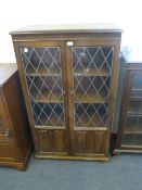 Priory Style Bookcase with Leaded Glass Doors