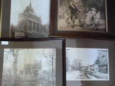 Two Local Interest Prints, Framed Photo and a Vict