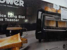 *Tower Two Slice Long Slot Glass Toaster