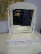 White Painted Toilet Mirror with Two Drawers