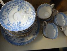 Blue & White Floral Tea Set