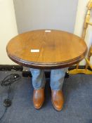 Novelty Hand Made Cowboy Inspired Occasional Table