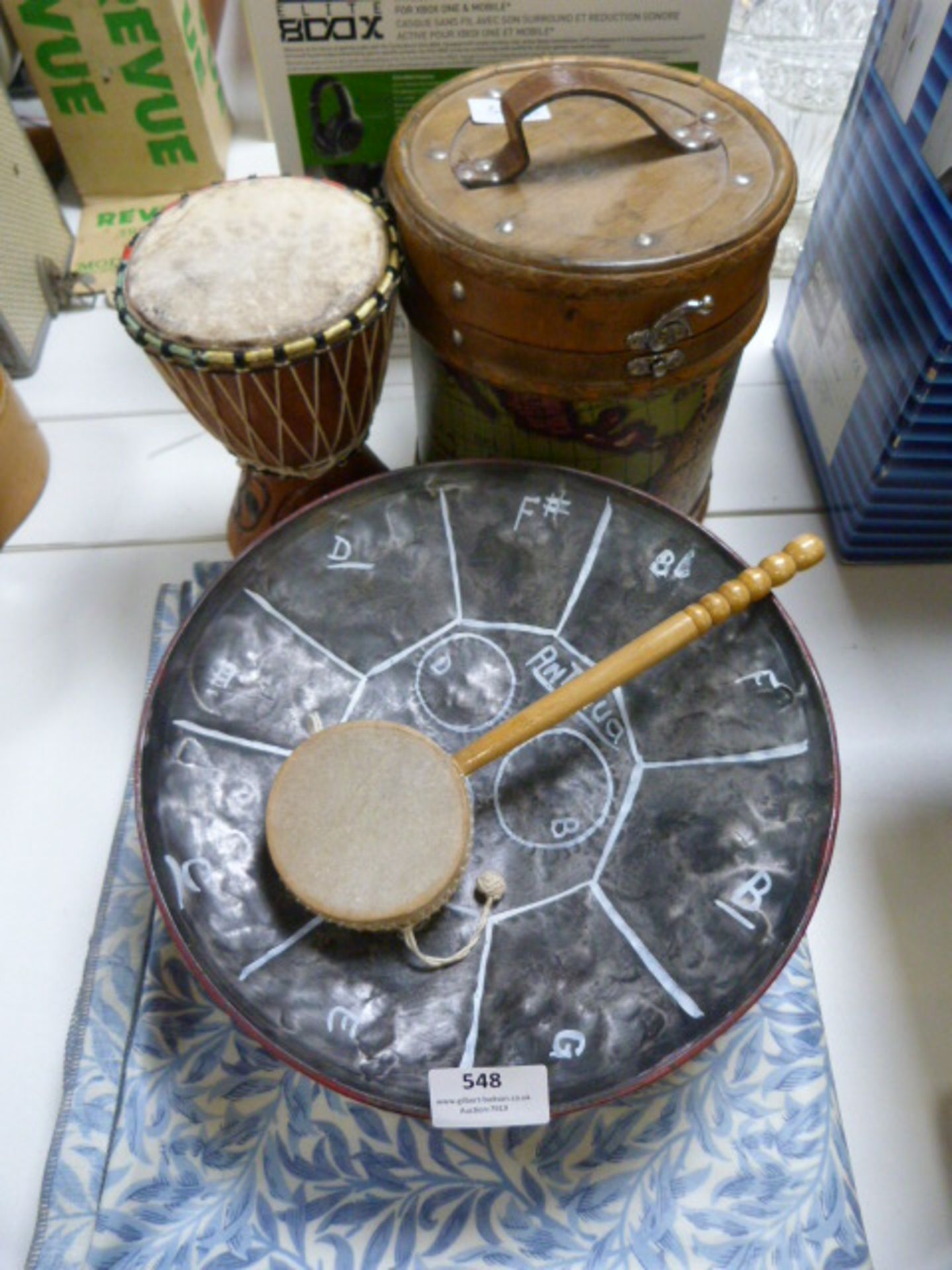 African Steel Drum, Small Drum, Storage Box and a