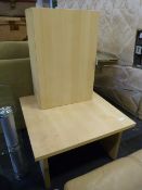 Light Beech Effect Table and Cupboard