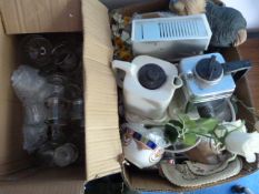 Two Boxes of Glass, Teasmade, China, etc.