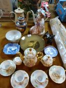 Figurines, Decorative Plates, Gilt Tea Set, Teapot