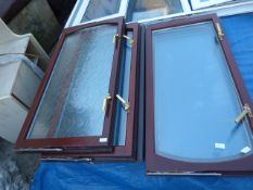 Five Mahogany Effect Window with Brass Fittings