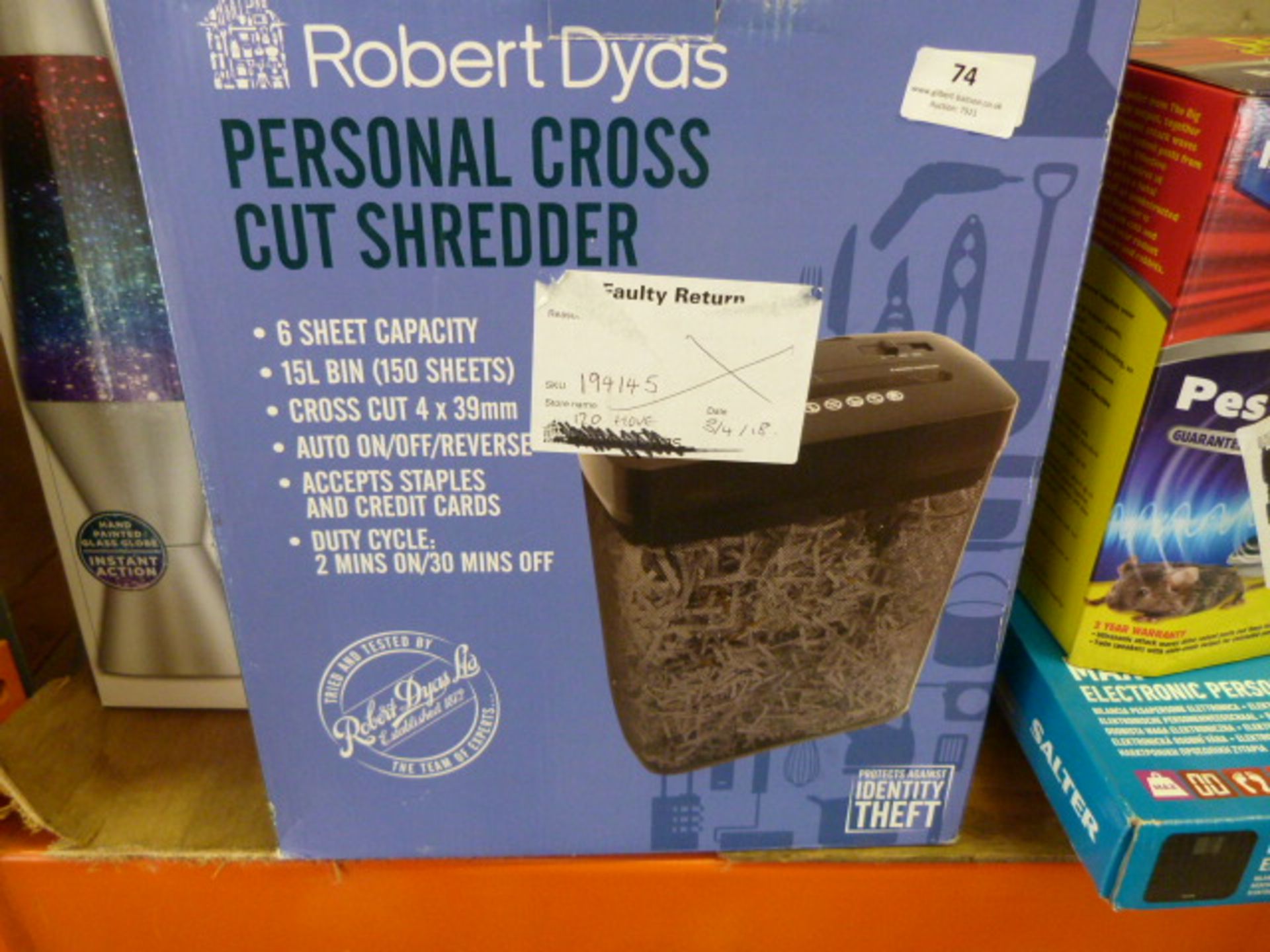 *Robert Dyas Personal Cross Cut Shredder