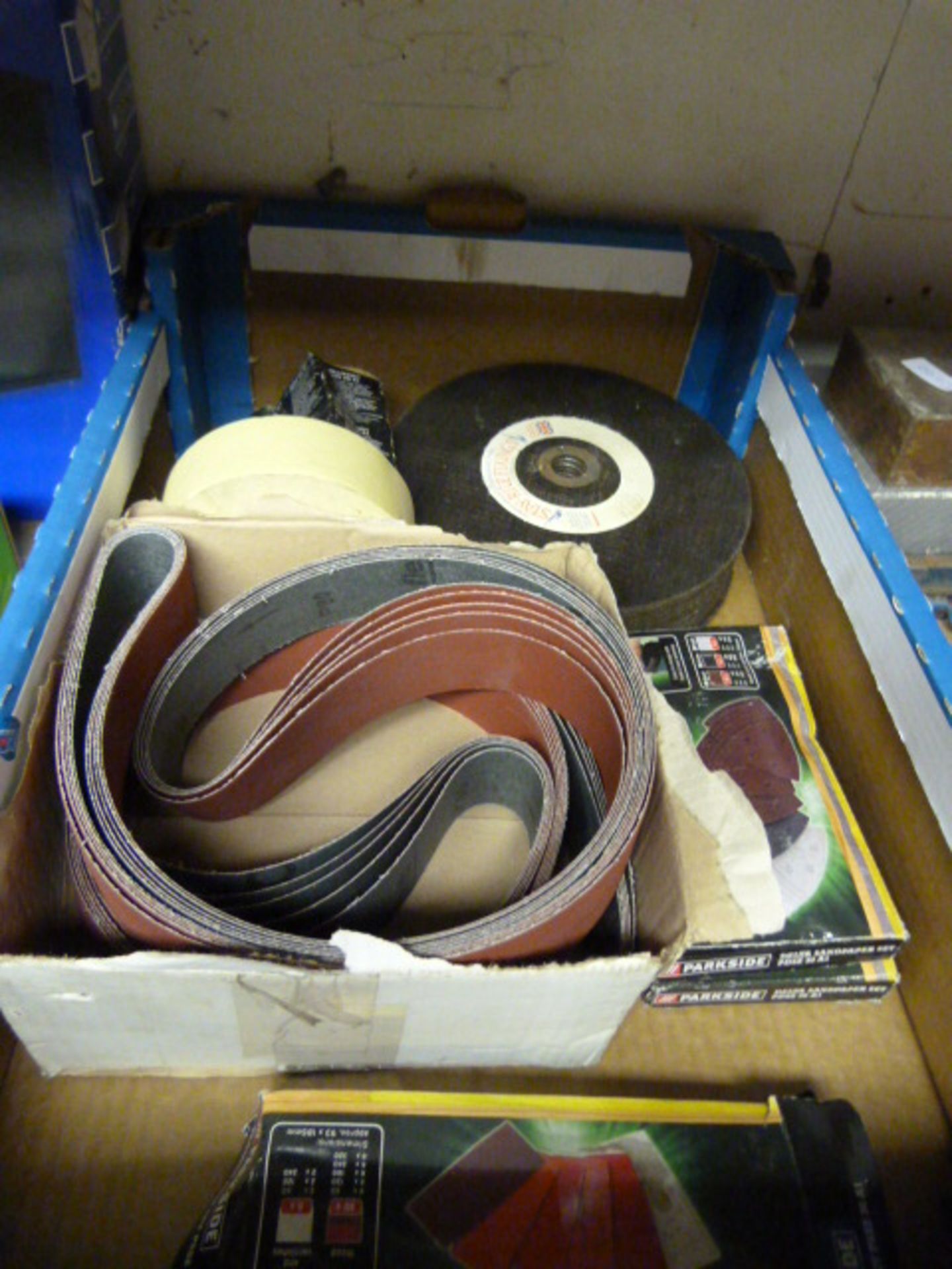 *Box of Sanding Belt and Grinding Wheels etc.