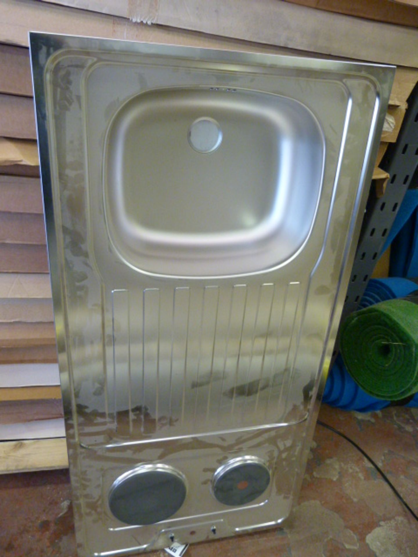 *Stainless Steel Sink with Two Electric Hobs