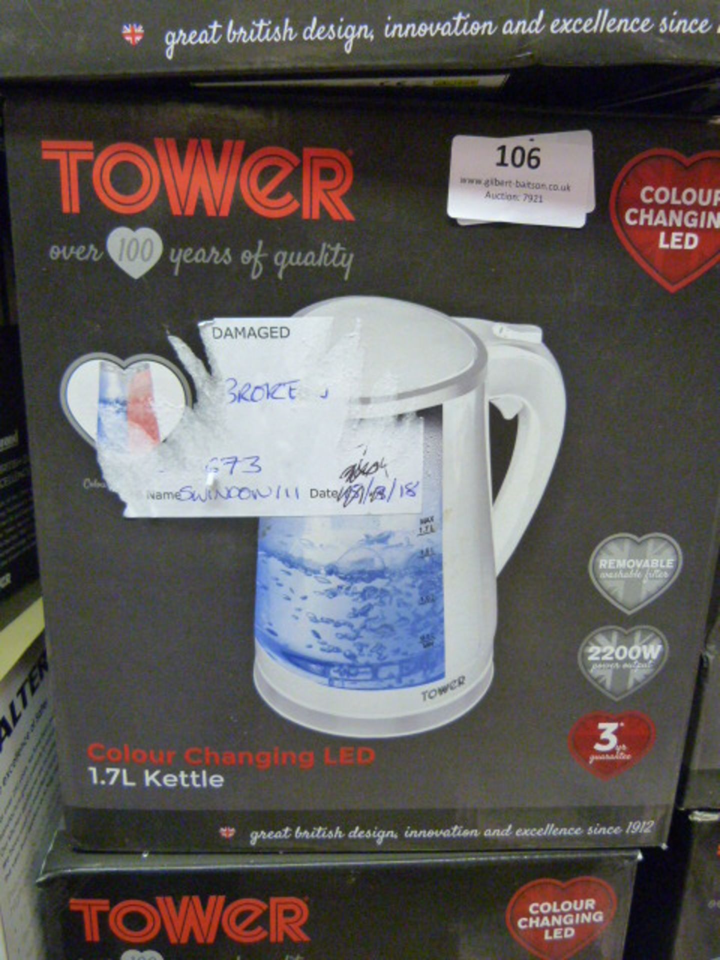 *Tower 1.7L Colour Changing Kettle