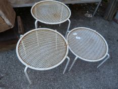 Three Small Metal Garden Side Tables