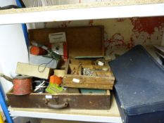 Toolbox and a Small Suitcase Containing Tools and