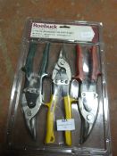 *Three Piece Aviation Tin Snips Set