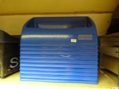 Ten Blue Plastic Storage Containers