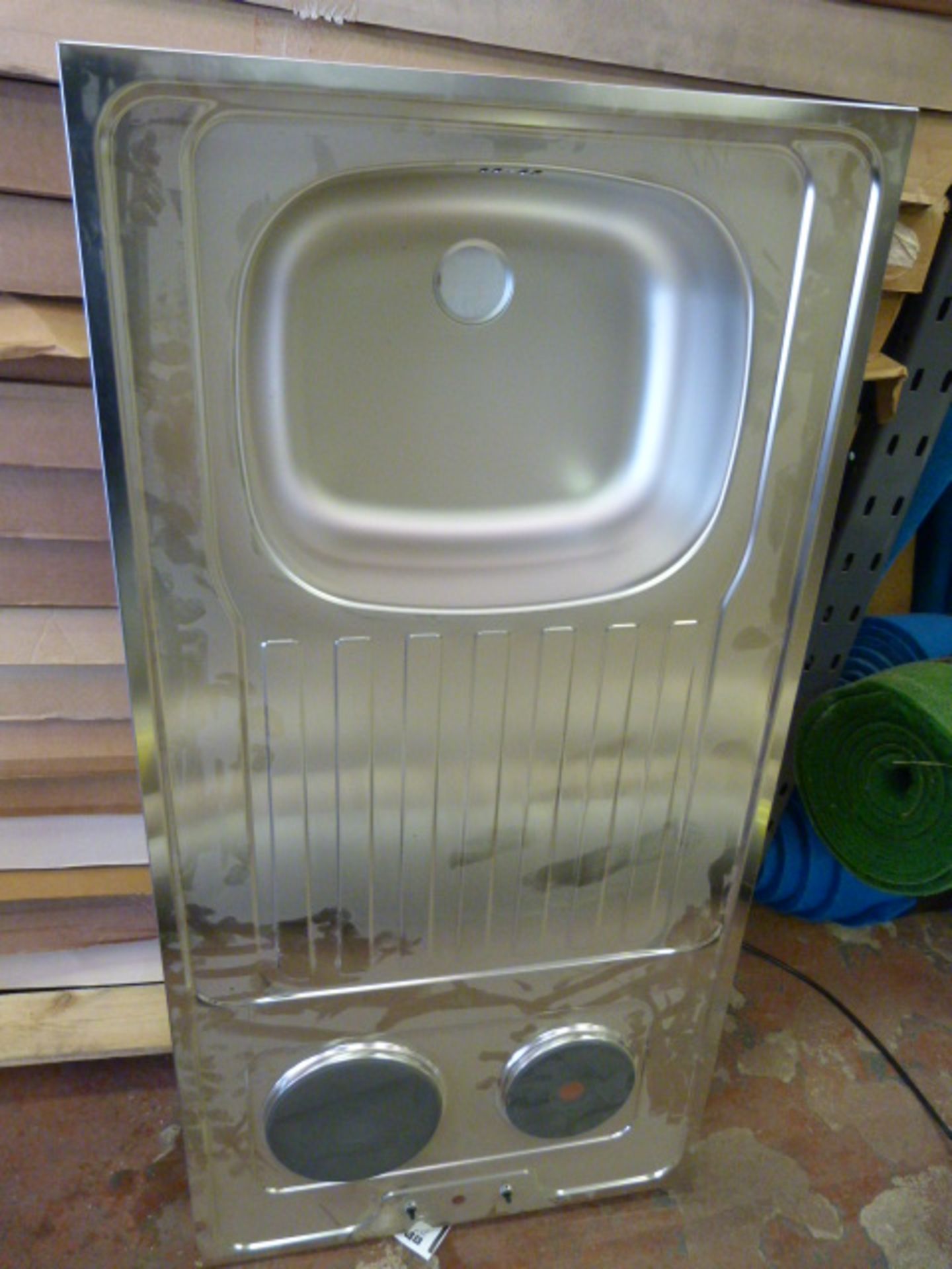 *Stainless Steel Sink with Two Electric Hobs